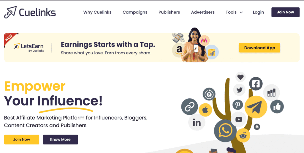 Best Affiliate Earning Apps - Cuelinks