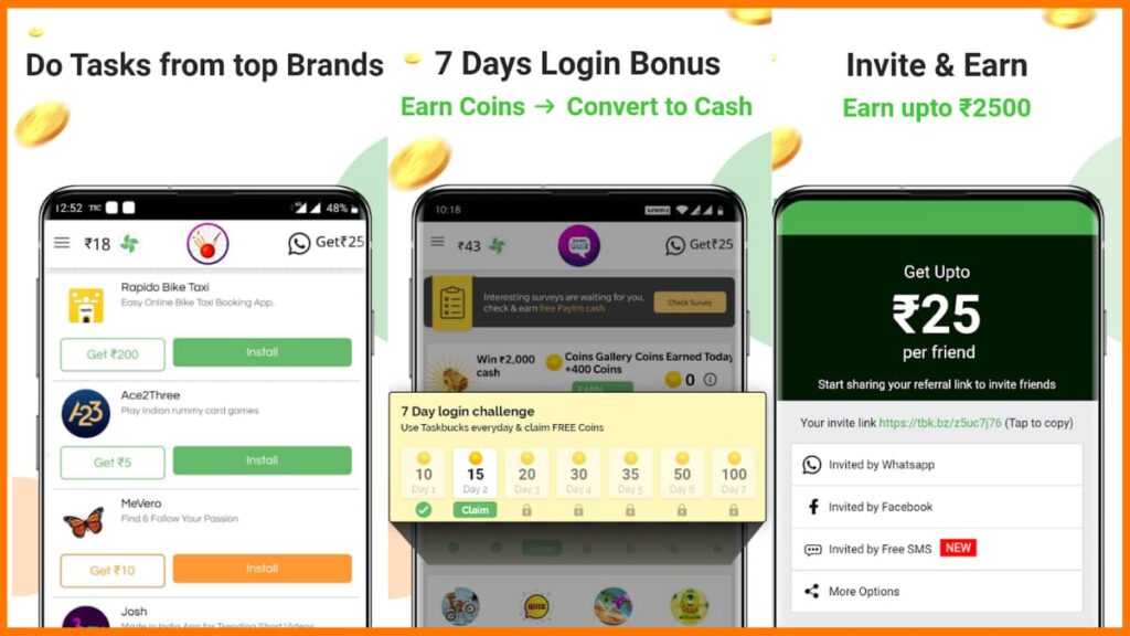 Real Money Earning Apps That Pay Daily - TaskBuk